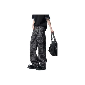 BENGEN Cargo Pants Unisex Camouflage Gray