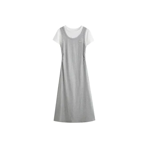 ZCDECO Short Sleeved Dress Women's Light Gray
