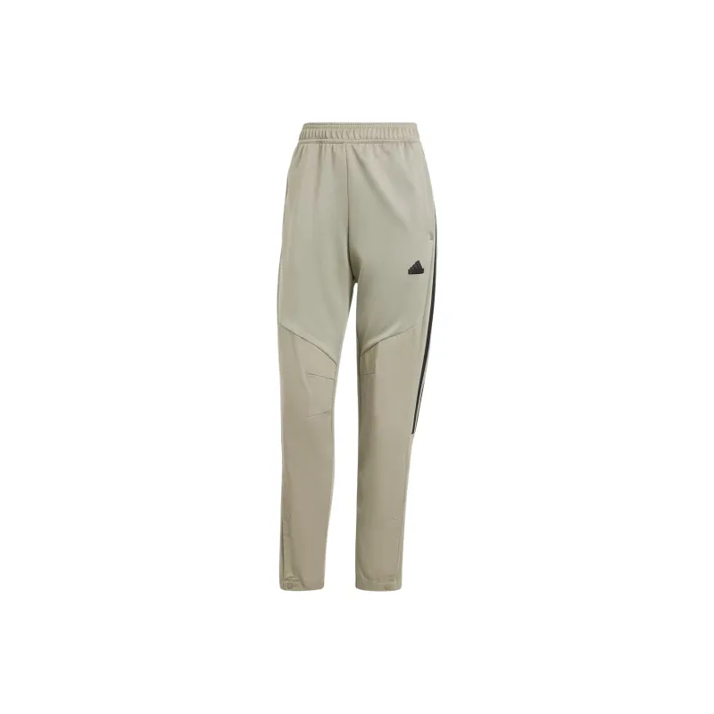 Adidas Tiro Material Mix Tracksuit Bottoms Knitted Sports Pants Women's Pebble Gray-0