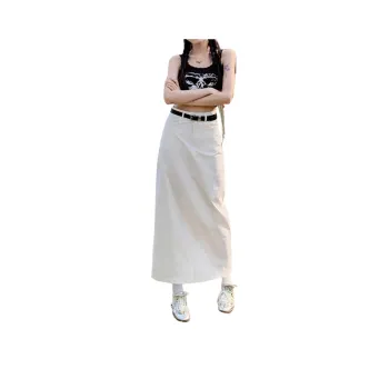 HELEH Denim Long Skirts Women's White