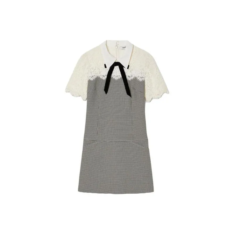 Sandro Short Sleeved Dresses Women's Black White-0
