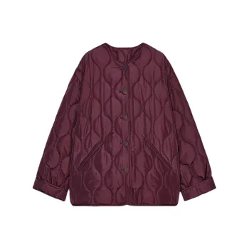 ZARA Puffer Jacket Women's Burgundy Burgundy