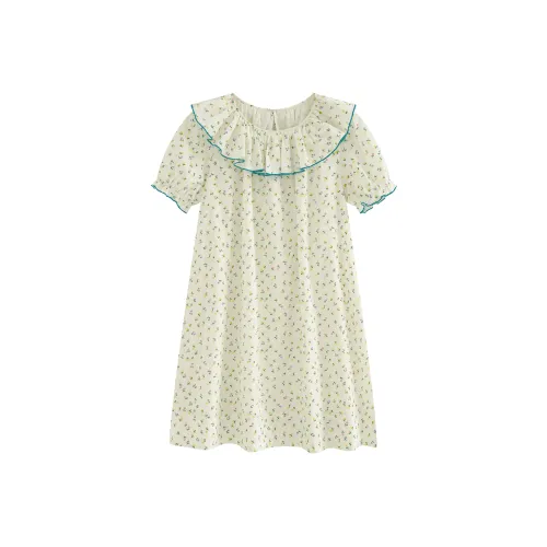 CREAMY SWEET Ruffle Hem Dress Women's White