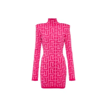 BALMAIN X Barbie Short Dress With Light Pink BALMAIN Monogram