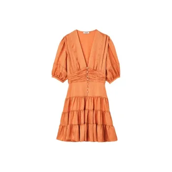 Sandro Short-Sleeved Dresses Women's Light Orange