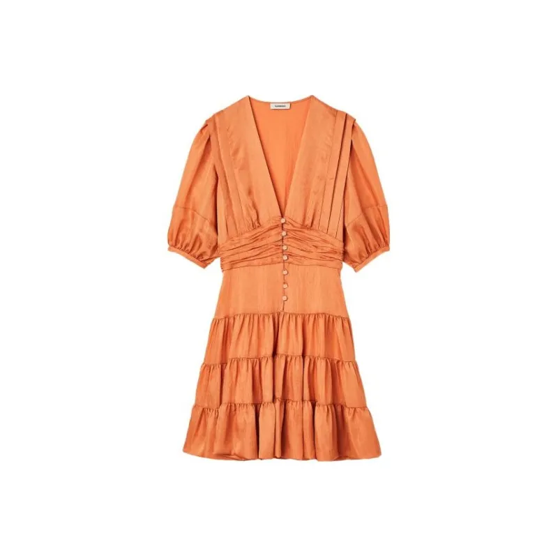 Sandro Short-Sleeved Dresses Women's Light Orange-0