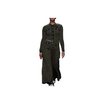 CHANEL Jumpsuits Women's Black Gold