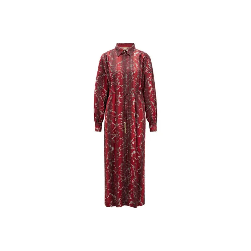 HUGO BOSS Long Sleeved Dresses Women's Red-0
