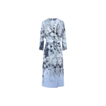 BBLLUUEE Long Sleeved Dress Women's Moonlight Blue