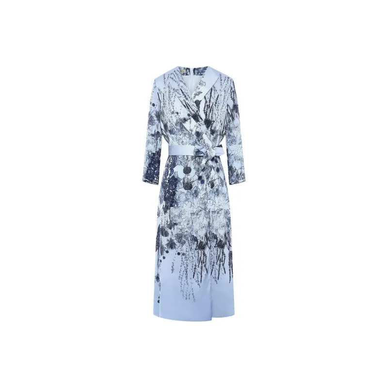 BBLLUUEE Long Sleeved Dress Women's Moonlight Blue-0