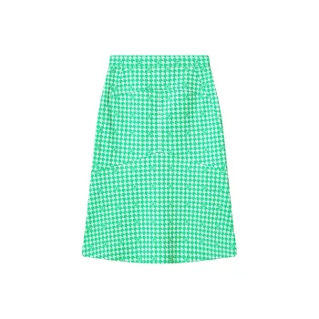 FILA Knit Long Skirts Women's Turquoise Vine Green