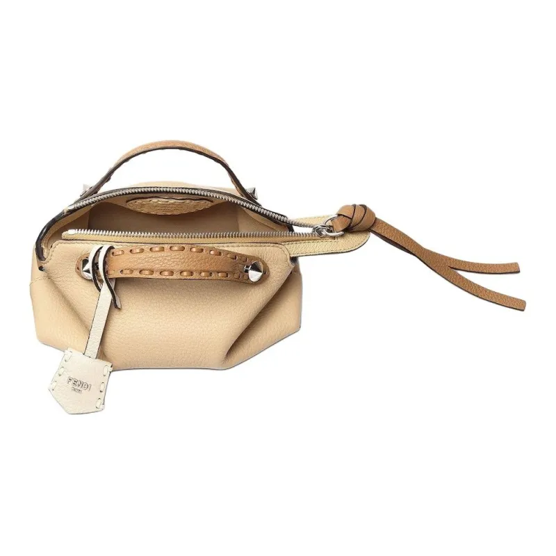 FENDI Selleria Calfskin Shoulder Bag, Crossbody Bag, Handbag Mini Women's Beige-4