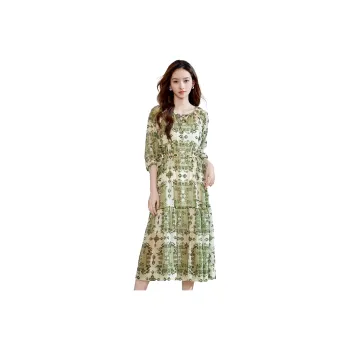Love Elaine Long Sleeved Dress Women's Green Glaze