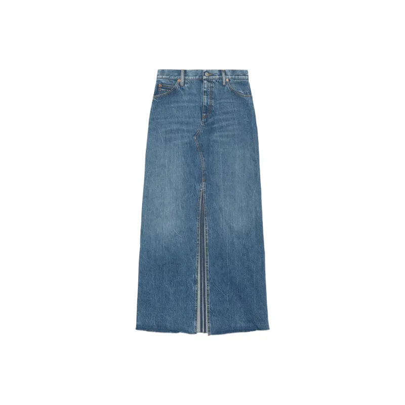 GUCCI Horsebit Denim Skirt-0