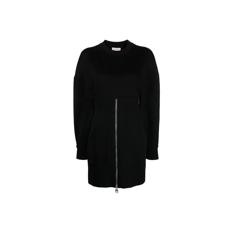 Alexander McQueen Zipped Long Sleeved Dress-0