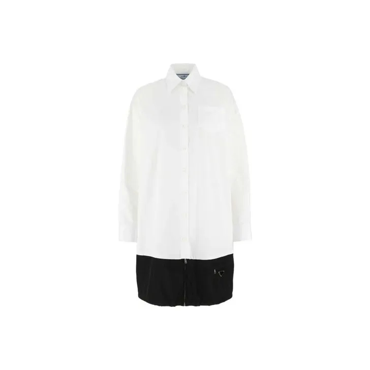 PRADA FW21 Long-Sleeved Dresses Women's White-0