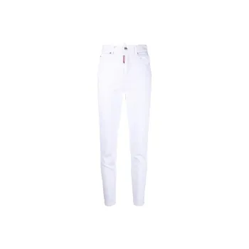 DSQUARED 2 Logo Patch High Waist Skinny Jeans