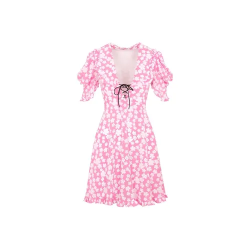 MIU MIU SS22 Short Sleeved Dress Women's Pink