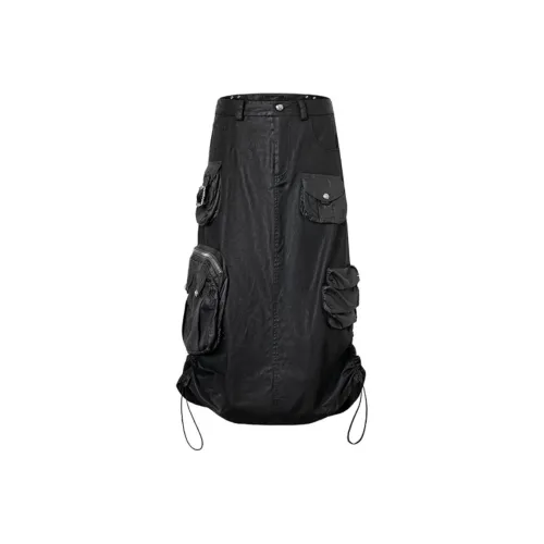 The Last Redemption Denim Long Skirts Women's Black