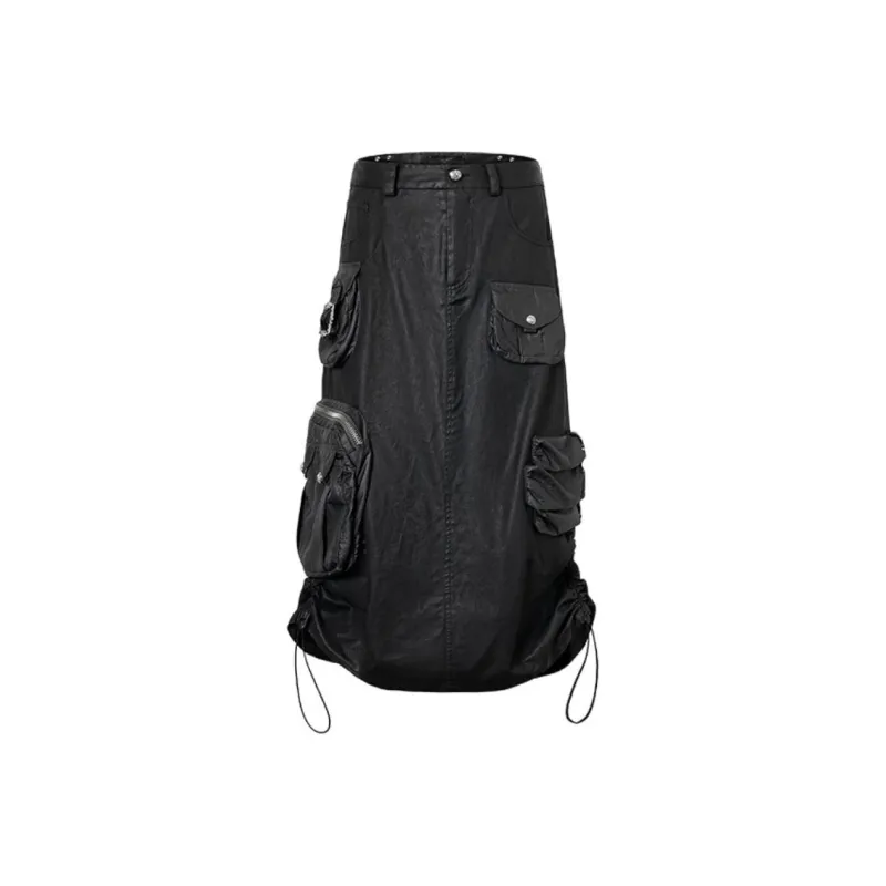 The Last Redemption Denim Long Skirts Women's Black-0