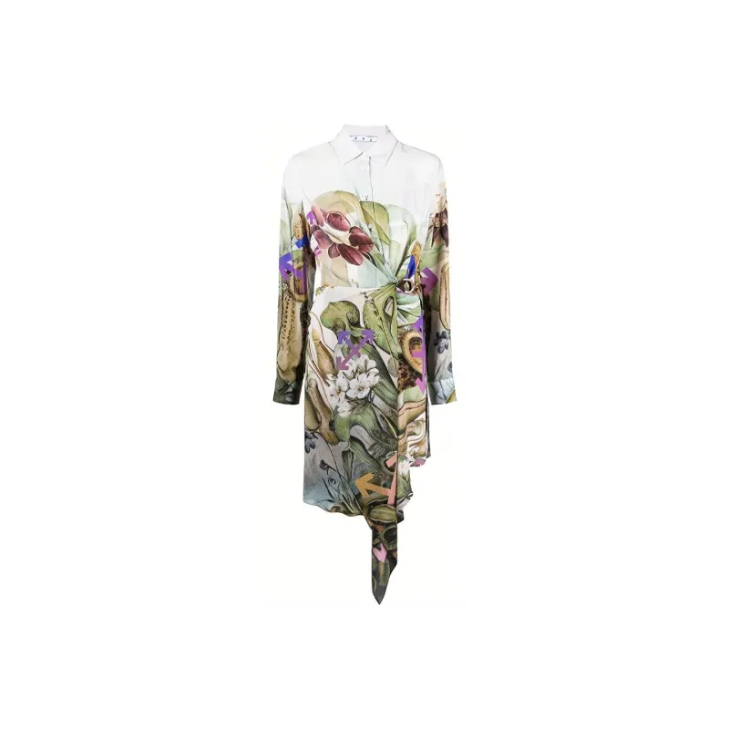 OFF WHITE Botanical print Shirt Dress-0