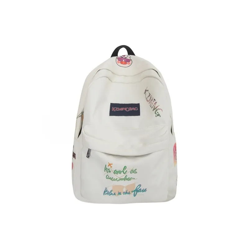 AIBAG Nylon Backpack Unisex White/Black/Pink-0