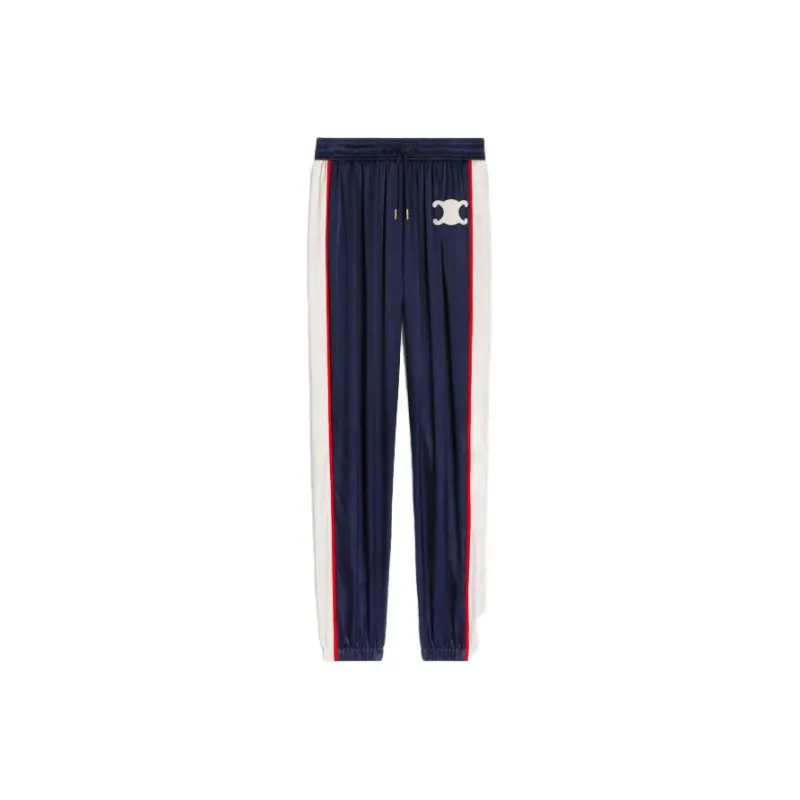 CELINE Knitted Sweatpants Women's Navy Blue-0