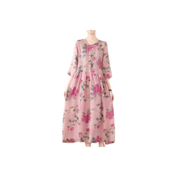 Mapping Short-Sleeved Dresses Women's Pink