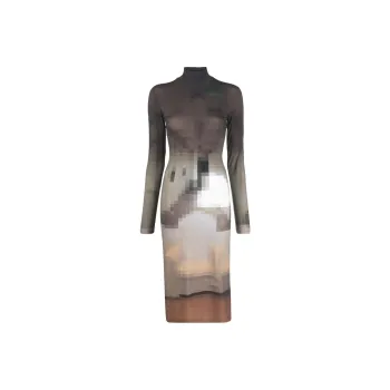 MM6 Maison Margiela Long Sleeved Dresses Women's Multicolor