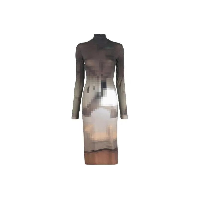 MM6 Maison Margiela Long Sleeved Dresses Women's Multicolor-0