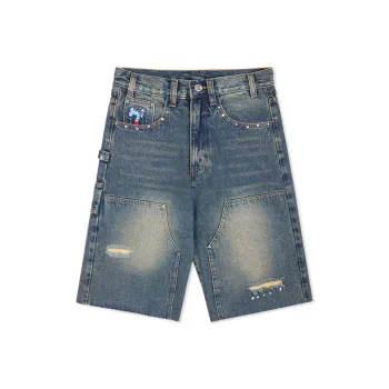 MIND ERROR Denim Shorts Unisex
