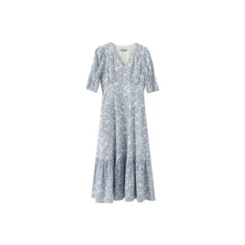YUMOMO STAR Short Sleeved Dresses Women's Ice Sea Blue