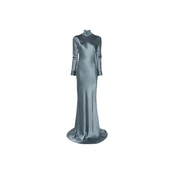 Michelle Mason Long Sleeve Silk Gown