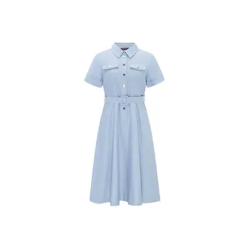 NAVIGARE Short Sleeved Dress Women's Band Aid Blue