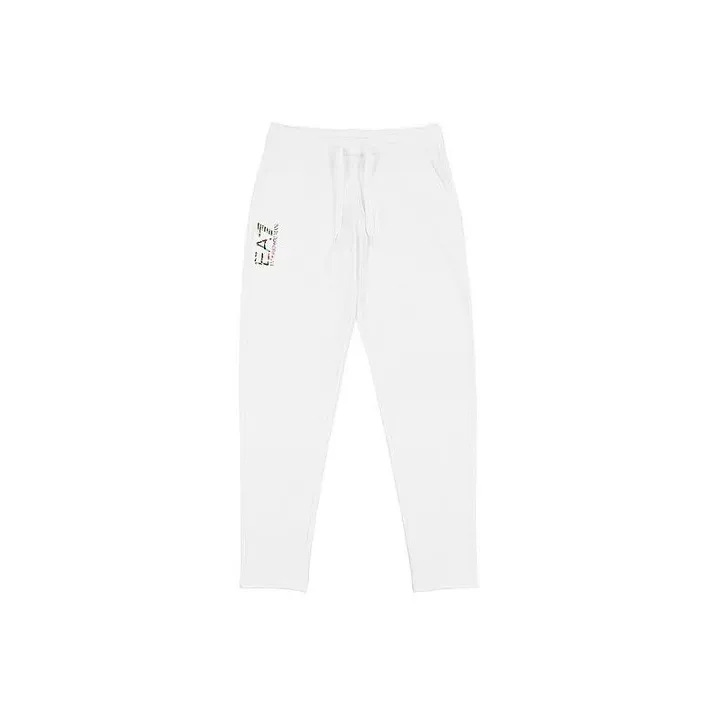 EMPORIO ARMANI EA7 SS23 Knitted Sports Pants Women's White-0
