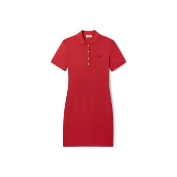 LACOSTE Short Sleeved Dress Women's Orange Red