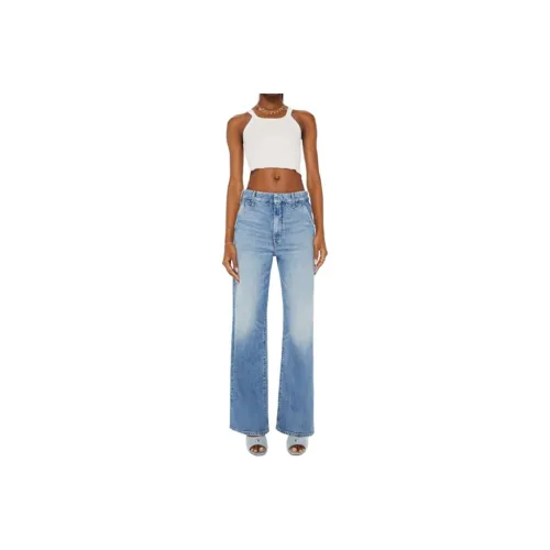 MOTHER The Bookie Heel Washed Denim Jeans