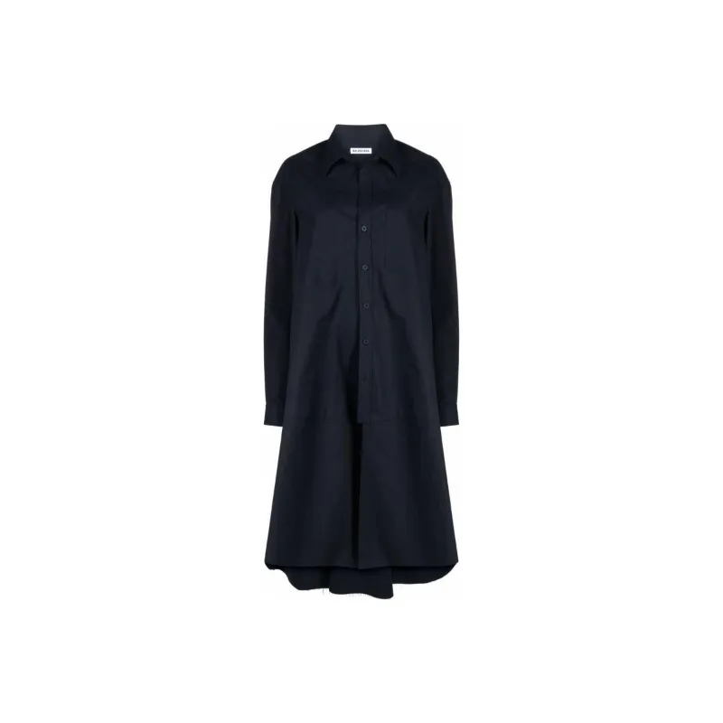 Balenciaga Long-Sleeved Dresses Women's Blue-0