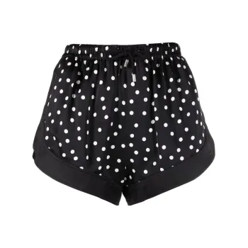 SAINT LAURENT High waist Polka dot Silk Shorts