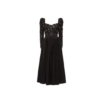 Self portrait SS22 Long Sleeved Dress Women's Black