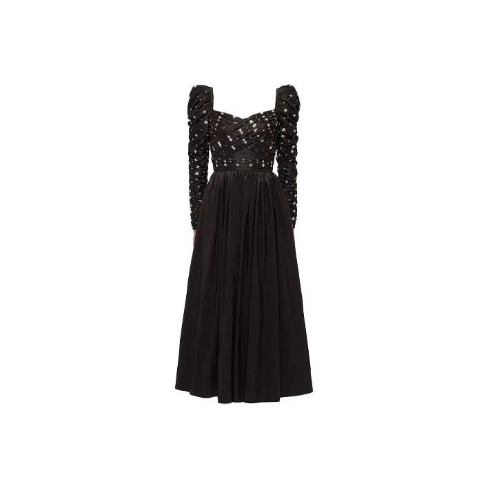 Self portrait SS22 Long Sleeved Dress Women's Black-0