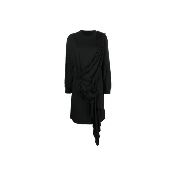 MM6 Maison Margiela Crewneck Draped Jumper Mini Dress