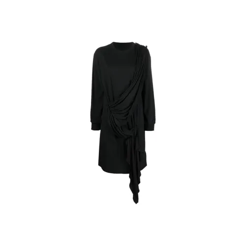 MM6 Maison Margiela Crewneck Draped Jumper Mini Dress