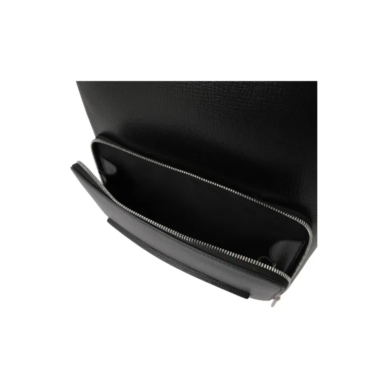 FERRAGAMO Buffalo Leather Backpack Men's Black-4