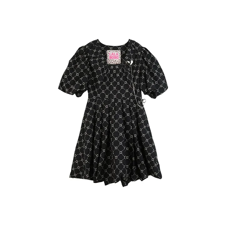 LALABOBO A Line Skirt Dress Black-0