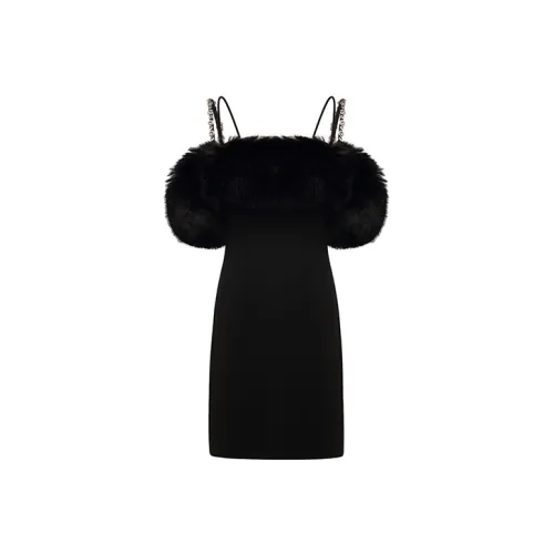 OZLANA Slip Dresses Women's Black
