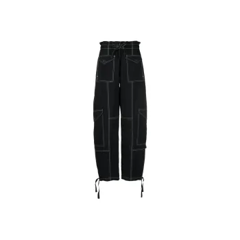 GANNI Topstitch Drawstring Hem Cargo Pants