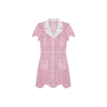 Self portrait Short Sleeved Dresses Women's Pink