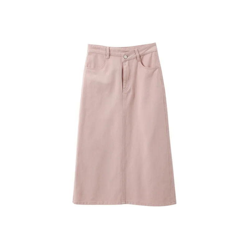 XIANGYING Denim Long Skirts Women's-4