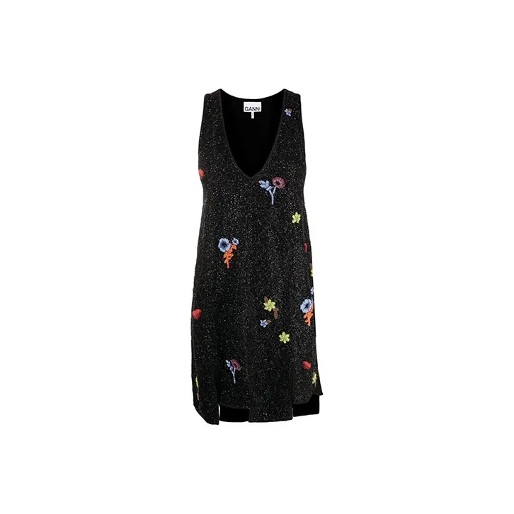 GANNI Sleeveless Dresses Women's Black-0